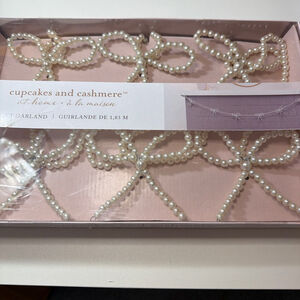 Cupcakes and Cashmere Pearl Bow 6 Foot Coquette Romance Garland New